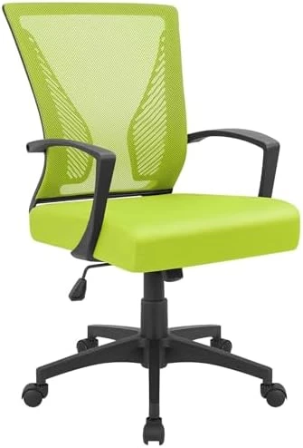 Mid Back Swivel Office Chair with Lumbar Support and Armrest — Smart Chairs, Furmax