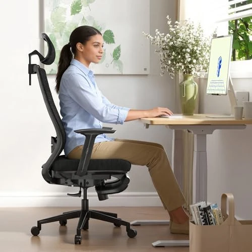 OC3 Ergonomic Office Chair with Footrest — Smart Chairs, FLEXISPOT