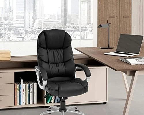 Office Chair Computer High Back Adjustable Ergonomic Desk Chair Executive PU Leather Swivel Task Chair with Armrests... — Smart Chairs, FDW Store