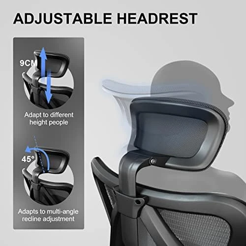 Office Chair Ergonomic Desk Chair, Breathable Mesh Design High Back Computer Chair, Adjustable Headrest and Lumbar... — Smart Chairs, SIHOO