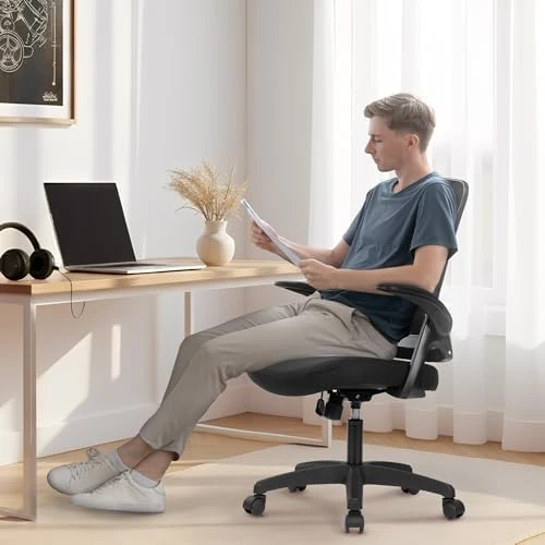 Office Desk Gaming Chair Computer High Back Mesh Seat with Rolling Wheels Ergonomic Adjustable Comfy Flip-up Armrests... — Smart Chairs, NEO CHAIR