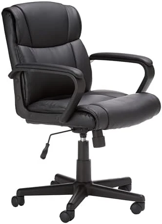 Office Task Chair with Adjustable Height, 360° Swivel, Padded Armrests, Mid-Back, Rolling — Smart Chairs, Amazon Basics