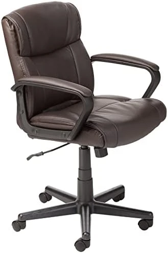 Office Task Chair with Adjustable Height, 360° Swivel, Padded Armrests, Mid-Back, Rolling — Smart Chairs, Amazon Basics