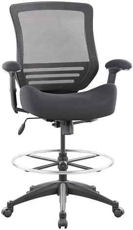 400lbs Mid Back Mesh Ergonomic Drafting Chair for Standing Desk Office Wide Chair with Built-in Lumbar Support, Big... — Smart Chairs, BOLISS