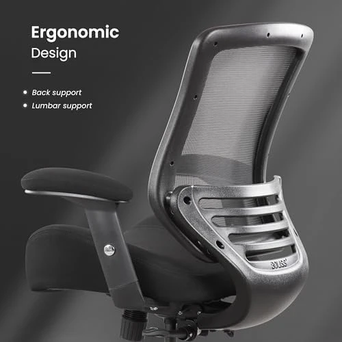 400lbs Mid Back Mesh Ergonomic Drafting Chair for Standing Desk Office Wide Chair with Built-in Lumbar Support, Big... — Smart Chairs, BOLISS