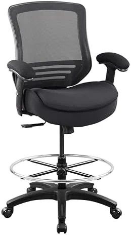 400lbs Mid Back Mesh Ergonomic Drafting Chair for Standing Desk Office Wide Chair with Built-in Lumbar Support, Big... — Smart Chairs, BOLISS