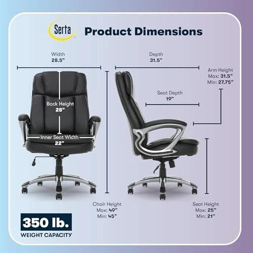 Big and Tall Executive Office Chair — Smart Chairs, Serta