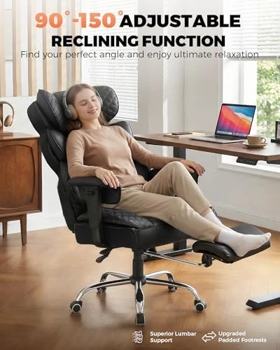 Big and Tall Office Chair with Footrest — Smart Chairs, COMHOMA