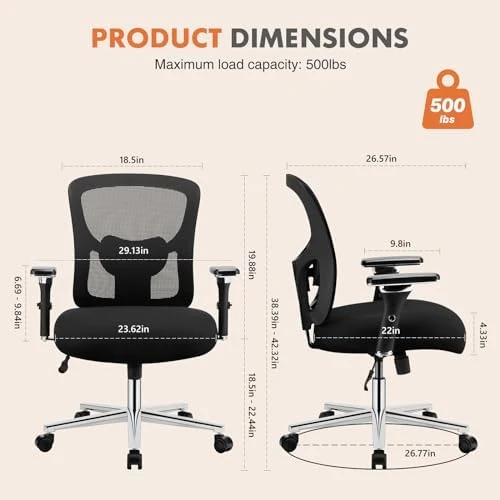 Big and Tall Office Desk Chair with Lumbar Support — Smart Chairs, Sweetcrispy