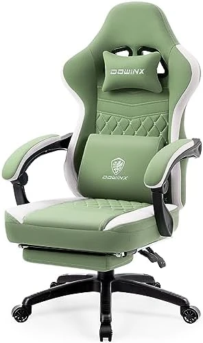 Breathable Fabric Gaming Chair with Gel Pad and Footrest — Smart Chairs, Dowinx