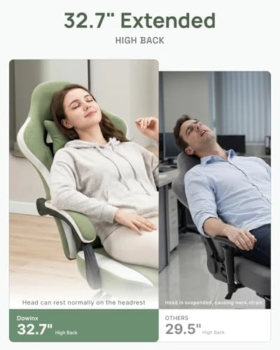 Breathable Fabric Gaming Chair with Gel Pad and Footrest — Smart Chairs, Dowinx