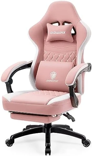 Breathable Fabric Gaming Chair with Gel Pad and Footrest — Smart Chairs, Dowinx