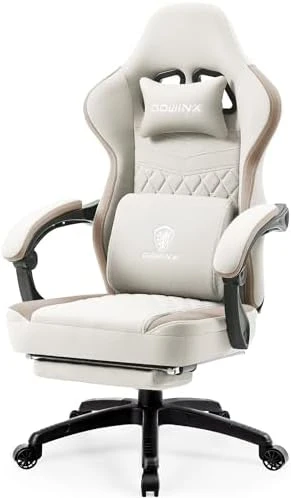 Breathable Fabric Gaming Chair with Gel Pad and Footrest — Smart Chairs, Dowinx