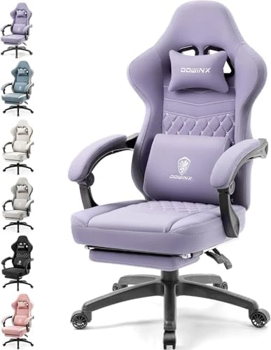Breathable Fabric Gaming Chair with Gel Pad and Footrest — Smart Chairs, Dowinx