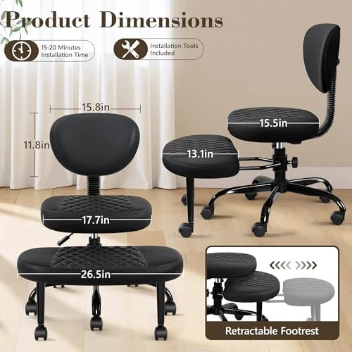 Ergonomic Cross Legged Office Chair with Wheels — Smart Chairs, AtHope