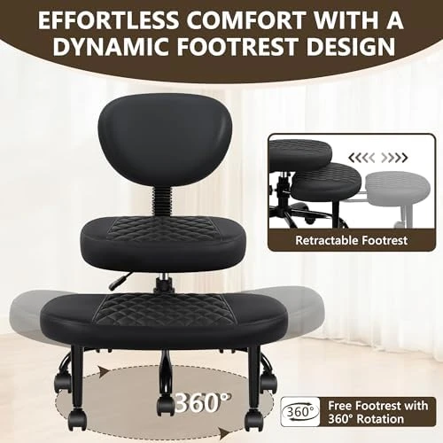 Ergonomic Cross Legged Office Chair with Wheels — Smart Chairs, AtHope