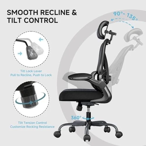 Ergonomic Office Chair with Lumbar Support & Headrest — Smart Chairs, PKPT