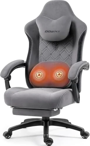 Fabric Gaming Chair with Heated Massage Lumbar Support — Massage Chairs, Dowinx