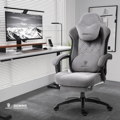 Fabric Gaming Chair with Heated Massage Lumbar Support — Massage Chairs, Dowinx