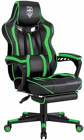 Gaming Chair for Girls with Footrest and Massage — Massage Chairs, Vonesse
