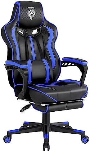 Gaming Chair for Girls with Footrest and Massage — Massage Chairs, Vonesse