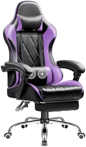 Gaming Chair with Footrest and Massage Lumbar Support — Smart Chairs, Shahoo