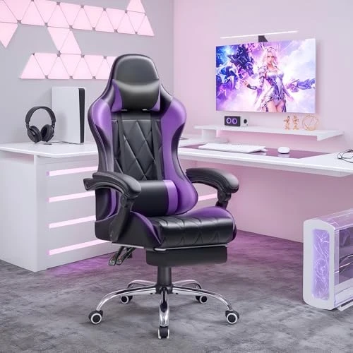 Gaming Chair with Footrest and Massage Lumbar Support — Smart Chairs, Shahoo