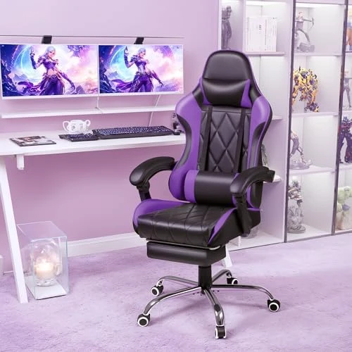 Gaming Chair with Footrest and Massage Lumbar Support — Smart Chairs, Shahoo