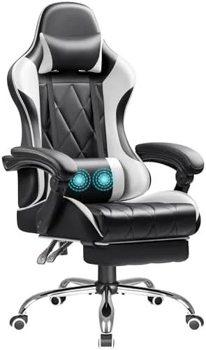 Gaming Chair with Footrest and Massage Lumbar Support — Smart Chairs, Shahoo
