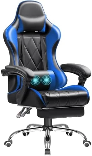 Gaming Chair with Footrest and Massage Lumbar Support — Smart Chairs, Shahoo