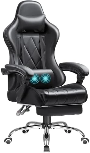 Gaming Chair with Footrest and Massage Lumbar Support — Smart Chairs, Shahoo