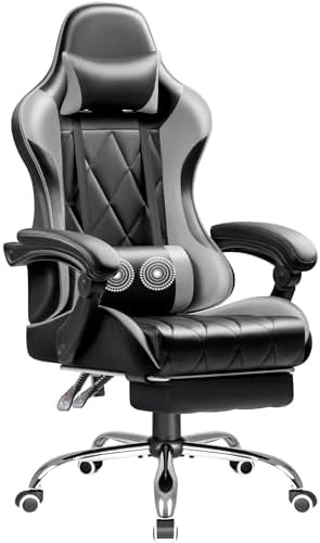 Gaming Chair with Footrest and Massage Lumbar Support — Smart Chairs, Shahoo