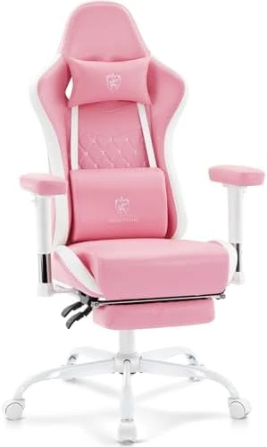 Gaming Chair with Footrest, Massage Lumbar Support — Massage Chairs, Morkprism