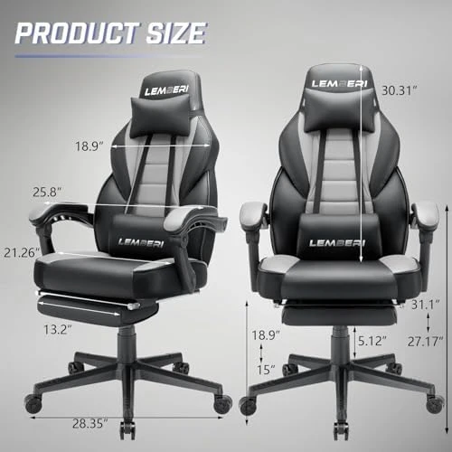 Gaming Chair with Footrest — Smart Chairs, LEMBERI