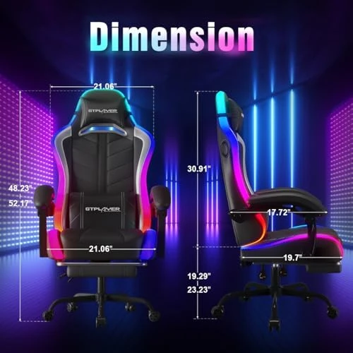 Gaming Chair with RGB LED Lights and Bluetooth Speakers — Smart Chairs, GTPLAYER