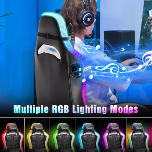 Gaming Chair with RGB LED Lights and Bluetooth Speakers — Smart Chairs, GTPLAYER