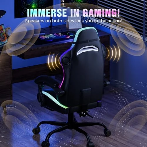 Gaming Chair with RGB LED Lights and Bluetooth Speakers — Smart Chairs, GTPLAYER