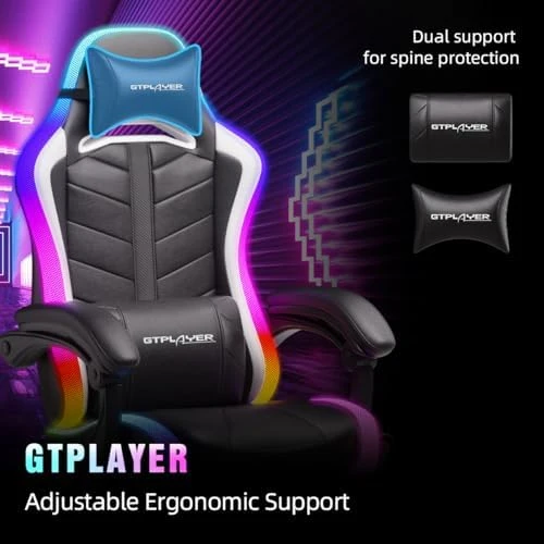 Gaming Chair with RGB LED Lights and Bluetooth Speakers — Smart Chairs, GTPLAYER