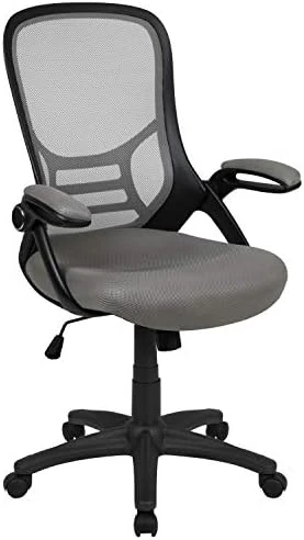 High-Back Swivel Office Chair with Adjustable Lumbar Support and Seat Height, Ergonomic Mesh Desk Chair with Flip-Up... — Smart Chairs, Flash Furniture