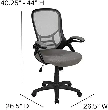 High-Back Swivel Office Chair with Adjustable Lumbar Support and Seat Height, Ergonomic Mesh Desk Chair with Flip-Up... — Smart Chairs, Flash Furniture