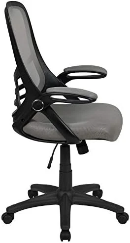 High-Back Swivel Office Chair with Adjustable Lumbar Support and Seat Height, Ergonomic Mesh Desk Chair with Flip-Up... — Smart Chairs, Flash Furniture