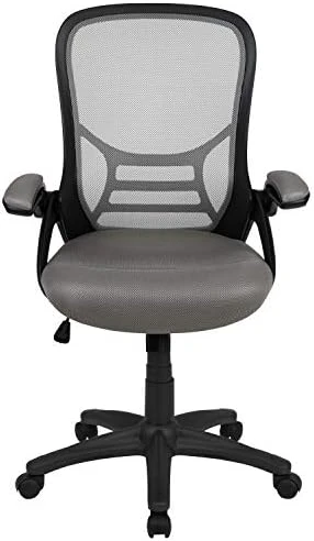 High-Back Swivel Office Chair with Adjustable Lumbar Support and Seat Height, Ergonomic Mesh Desk Chair with Flip-Up... — Smart Chairs, Flash Furniture