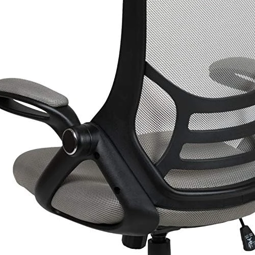 High-Back Swivel Office Chair with Adjustable Lumbar Support and Seat Height, Ergonomic Mesh Desk Chair with Flip-Up... — Smart Chairs, Flash Furniture