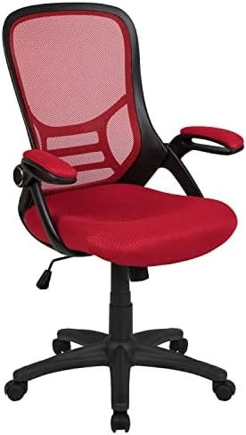 High-Back Swivel Office Chair with Adjustable Lumbar Support and Seat Height, Ergonomic Mesh Desk Chair with Flip-Up... — Smart Chairs, Flash Furniture