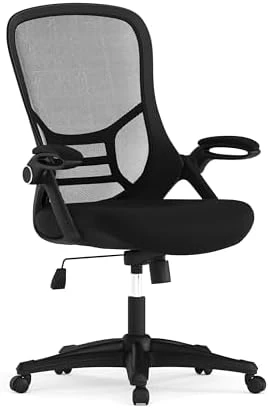 High-Back Swivel Office Chair with Adjustable Lumbar Support and Seat Height, Ergonomic Mesh Desk Chair with Flip-Up... — Smart Chairs, Flash Furniture