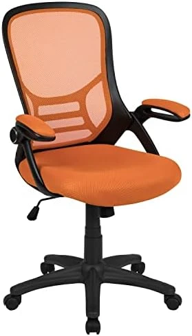 High-Back Swivel Office Chair with Adjustable Lumbar Support and Seat Height, Ergonomic Mesh Desk Chair with Flip-Up... — Smart Chairs, Flash Furniture