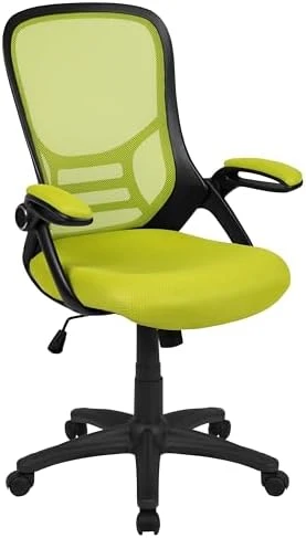 High-Back Swivel Office Chair with Adjustable Lumbar Support and Seat Height, Ergonomic Mesh Desk Chair with Flip-Up... — Smart Chairs, Flash Furniture