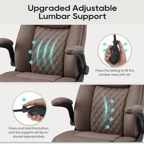 Leather Office Chair with Adjustable Lumbar Support — Smart Chairs, MALOL