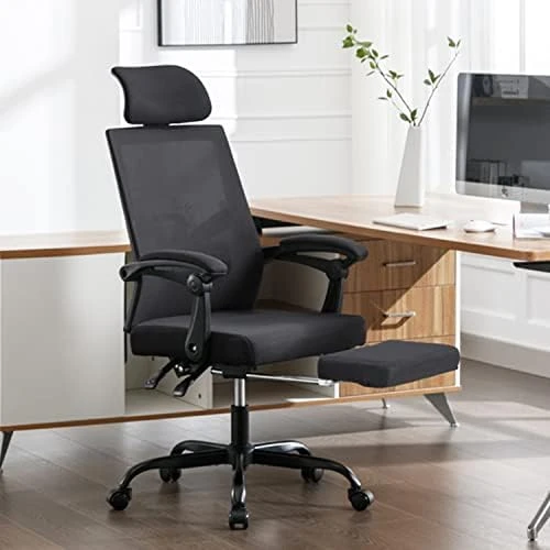 Mesh Ergonomic Office Chair with Footrest — Smart Chairs, Qulomvs
