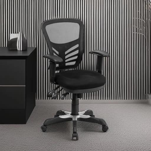 Mid-Back Swivel Desk Chair with Wheels, Mesh Back, Padded Seat, and Armrests — Smart Chairs, Flash Furniture
